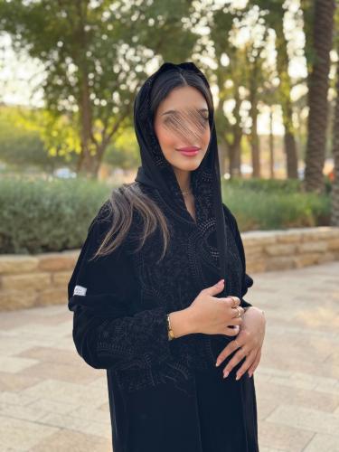 عباية D176 - اسود مع رمادي