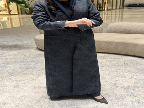 عباية D645 - بليزر قماش حرير تركي - تركواز