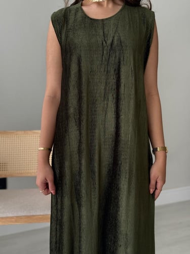 فستان شتوي عشبي