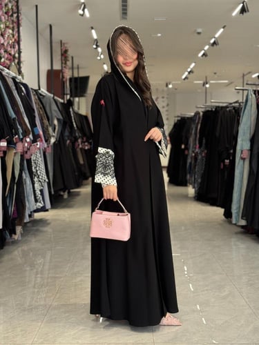 عباية D538 - اكمام دانتيل مبطنة