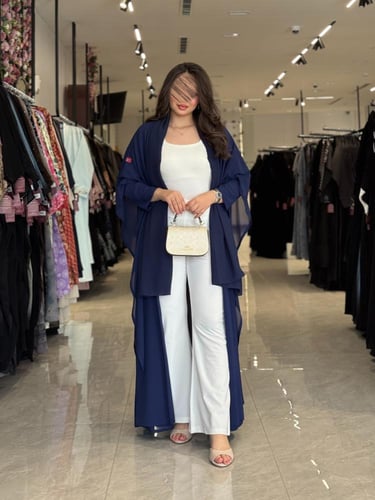 عباية D446 - شيفون كحلي