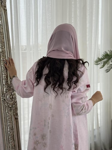 عباية D382 -وردي