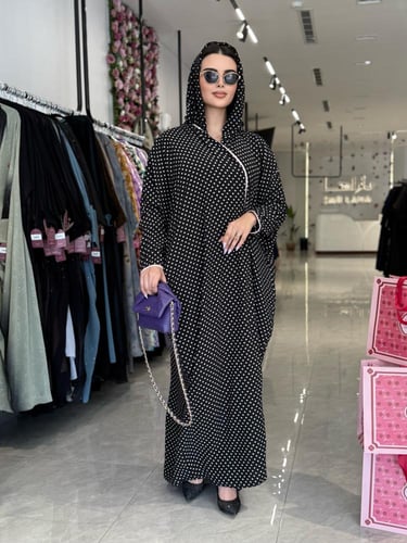 عباية D489 -اسود منقط