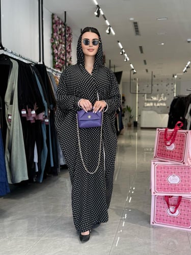 عباية D489 -اسود منقط