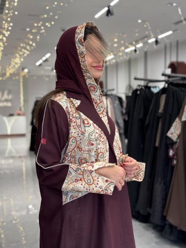 عباية D269- عنابي غامق