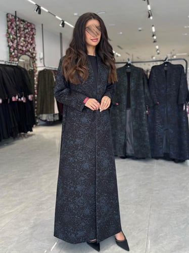 عباية D534 - طبعات كحلي فاتح