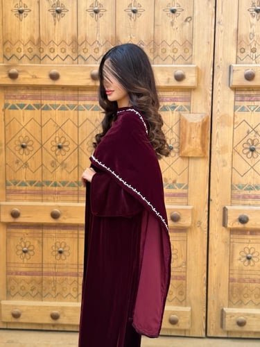 عباية D190-عنابي