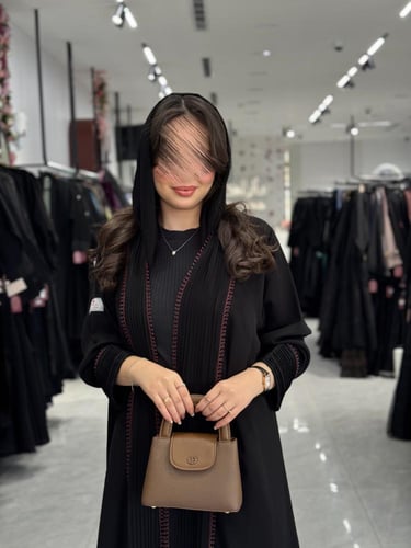 عباية D550 - قماش انترنت تحديد لون عنابي