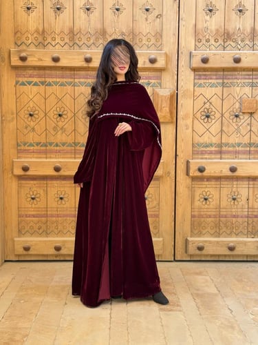 عباية D190-عنابي