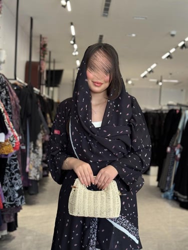 عباية D516 - منقط وردي