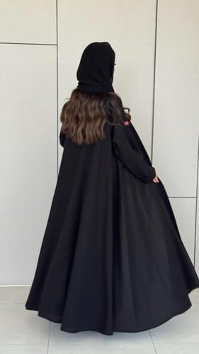 عباية D410 - اسود كم اسواره