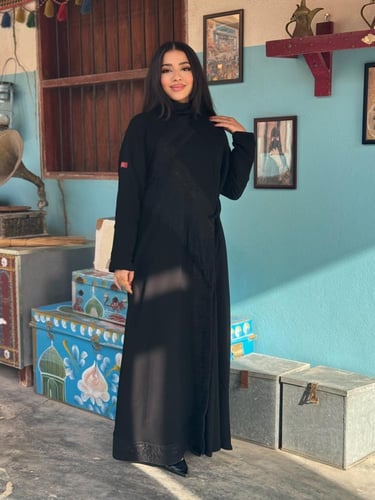 عباية هدباء D219- اسود