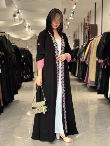 عباية D582 - قماش ملكي مطرزه اكمام استرتش- تطريز و...