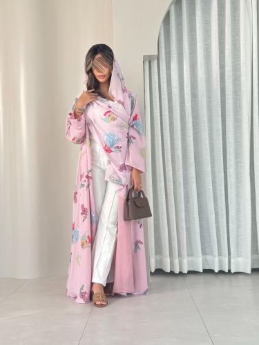 عباية D447 الهبة - وردي