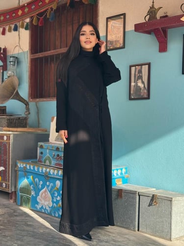 عباية هدباء D219- اسود