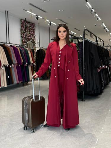 عباية D988 - بليزر تركي ثلاث قطع بقماش باربي 3 - ع...