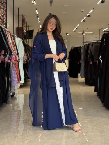 عباية D446 - شيفون كحلي