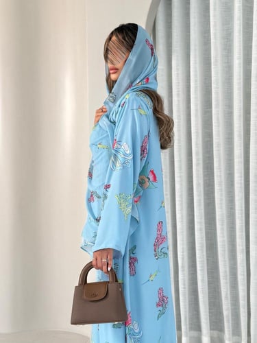 عباية D447 الهبة - سماوي