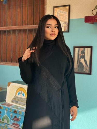 عباية هدباء D219- اسود