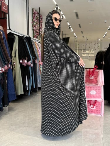 عباية D489 -اسود منقط