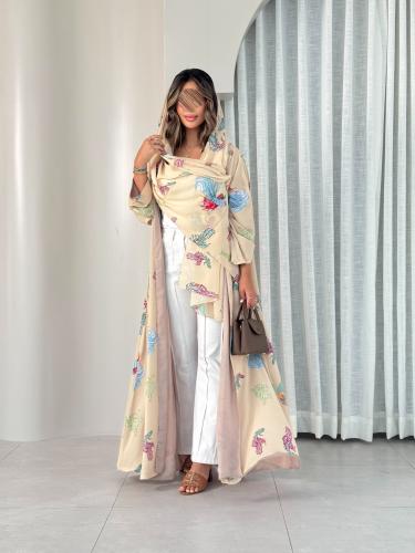 عباية D447 الهبة -بيج