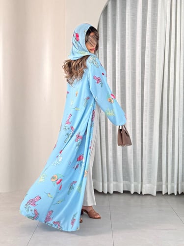 عباية D447 الهبة - سماوي