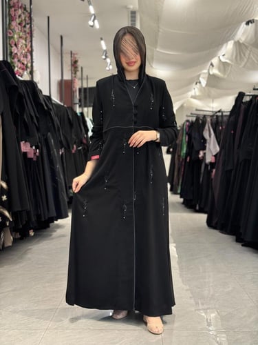 عباية D564 - عباية قماش كوبرا قصة اي لاين بشك - اس...