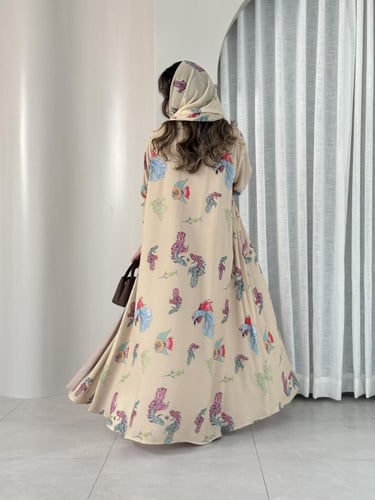 عباية D447 الهبة -بيج