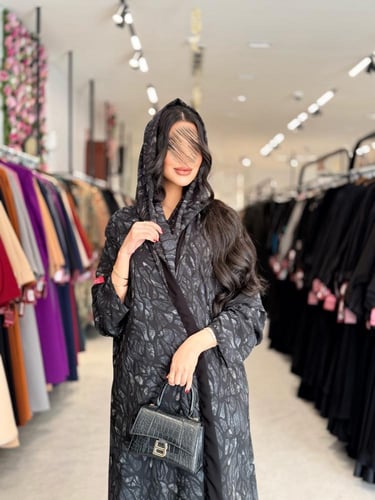 عباية D915 - صيفية بقماش شيفون ريع كلوش مطبع خلية...