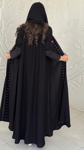 عباية D401- تطريز كحلي