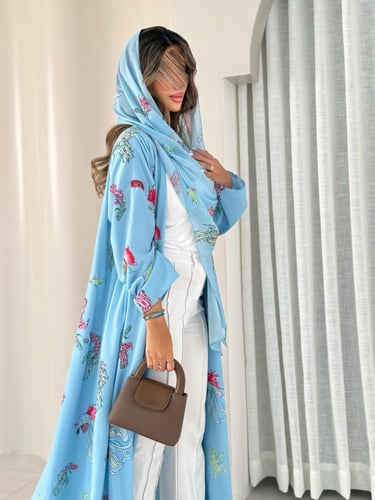 عباية D447 الهبة - سماوي