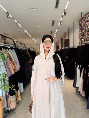 عباية D997 - صيفية بقماش بلاك بيري سادة - بيج