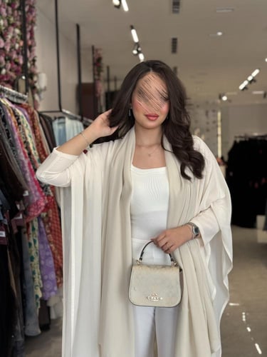 عباية D446 - شيفون بيج