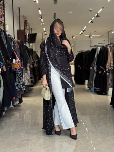 عباية D516 - منقط وردي