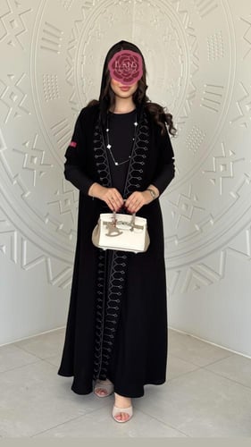 عباية D401- تطريز كحلي