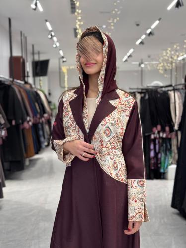 عباية D269- عنابي غامق
