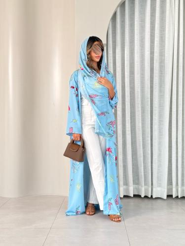 عباية D447 الهبة - سماوي