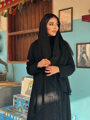 عباية هدباء D219- اسود