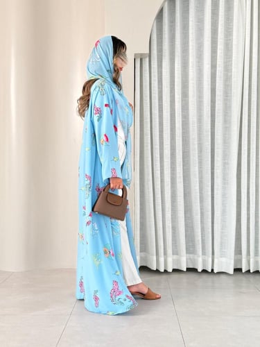 عباية D447 الهبة - سماوي