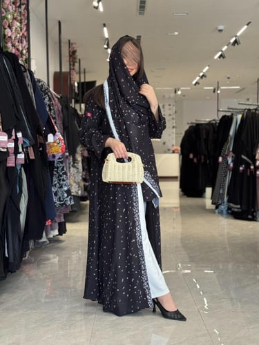 عباية D516 - منقط وردي