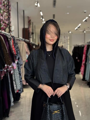 عباية D412 - اسود نقش كحلي