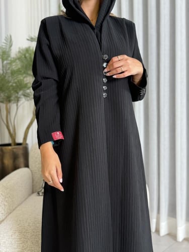 عباية D596 - قماش شاكيرا كامل بازره زينة