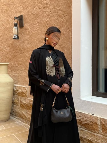 عباية D579 - تطريز زيتي