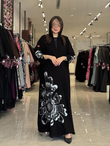 عباية D303 - بشك رصاصي