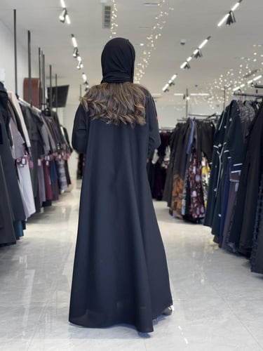 عباية D301 - اسود مطرز بأسود