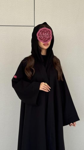 عباية D409 - اسود كم واسع