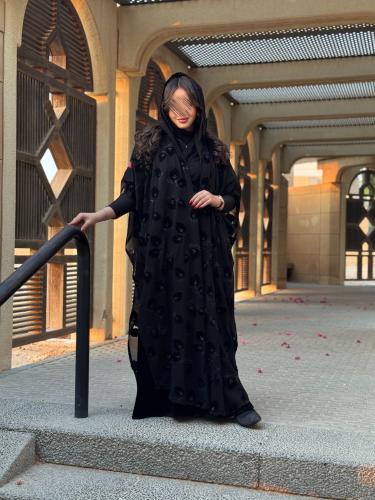 عباية D615 - شتوية نصف بشت مخمل طبقتين