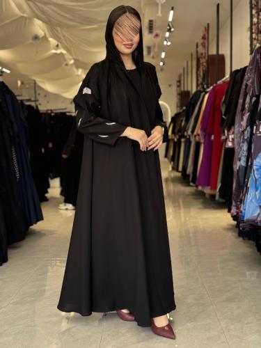 عباية D572 - قماش كتان مطرز