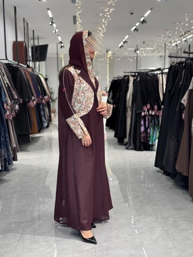 عباية D269- عنابي غامق