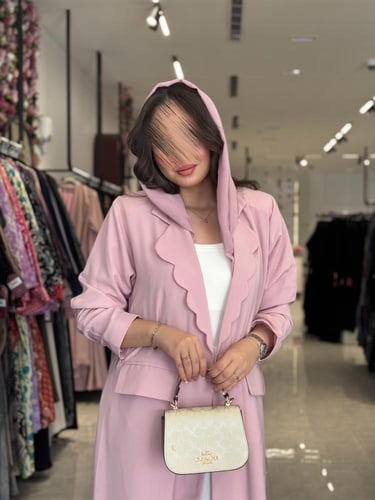 عباية D486 - وردي